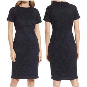 Rachel Parcell NWT Corded Lace Pencil Dress Black Size S Ladder Lace Panels